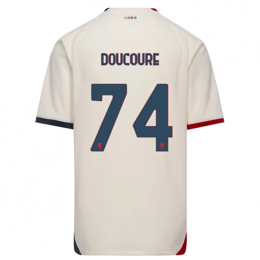 Danxen Mænd Mamedi Doucouré #74 Off-White Rød Udebane Spillertrøjer 2026/27 Trøje T-Shirt
