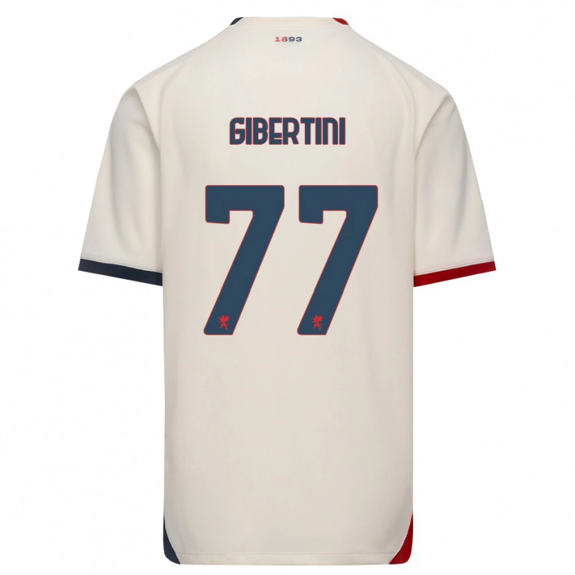 Danxen Mænd Matteo Gibertini #77 Off-White Rød Udebane Spillertrøjer 2026/27 Trøje T-Shirt