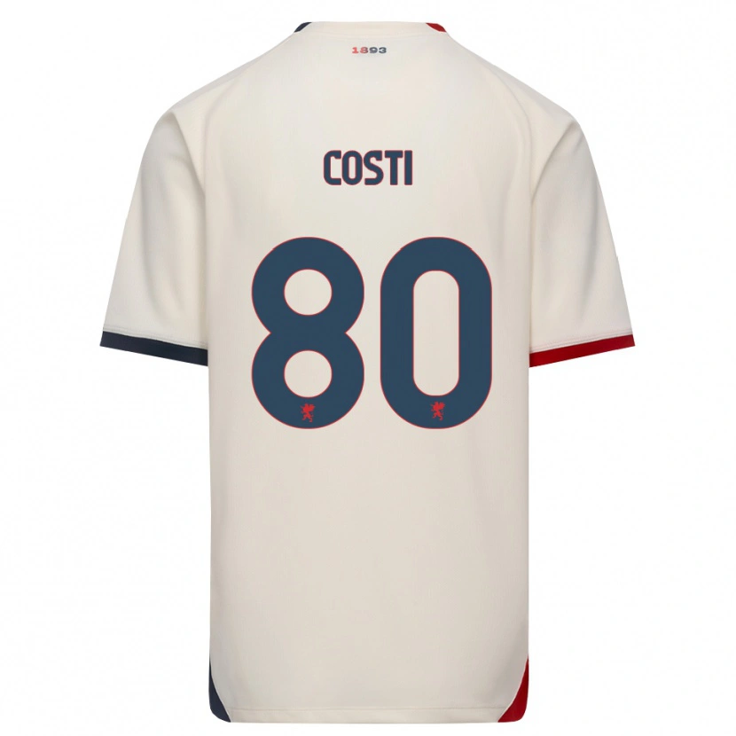 Danxen Mænd Fabiana Costi #80 Off-White Rød Udebane Spillertrøjer 2026/27 Trøje T-Shirt