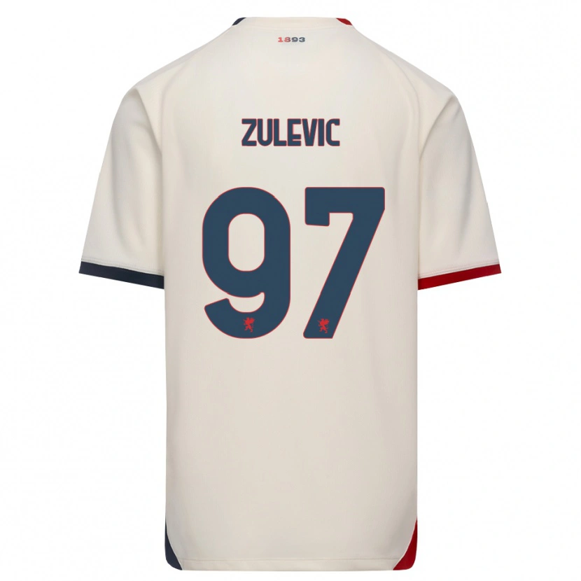 Danxen Mænd Adam Zulevic #97 Off-White Rød Udebane Spillertrøjer 2026/27 Trøje T-Shirt