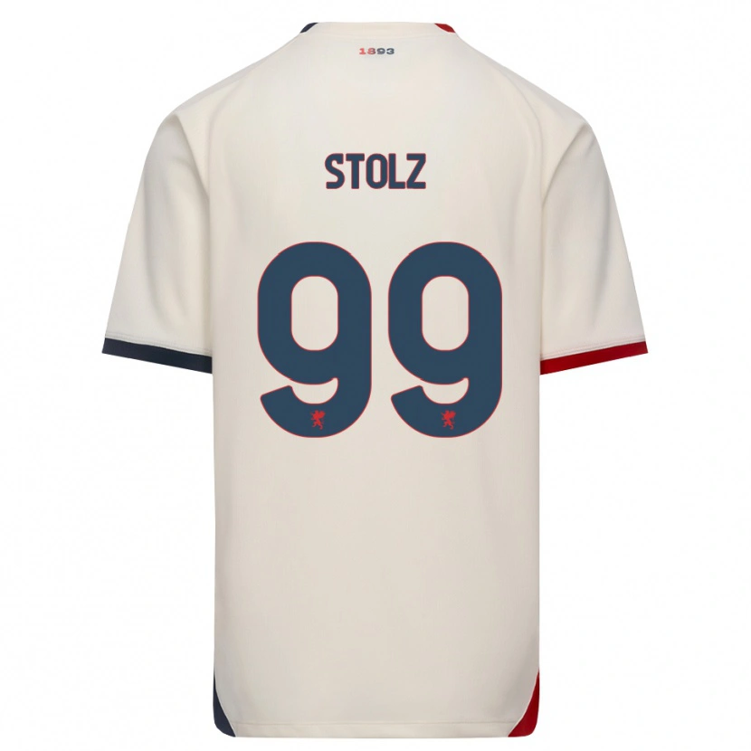 Danxen Mænd Franz Stolz #99 Off-White Rød Udebane Spillertrøjer 2026/27 Trøje T-Shirt
