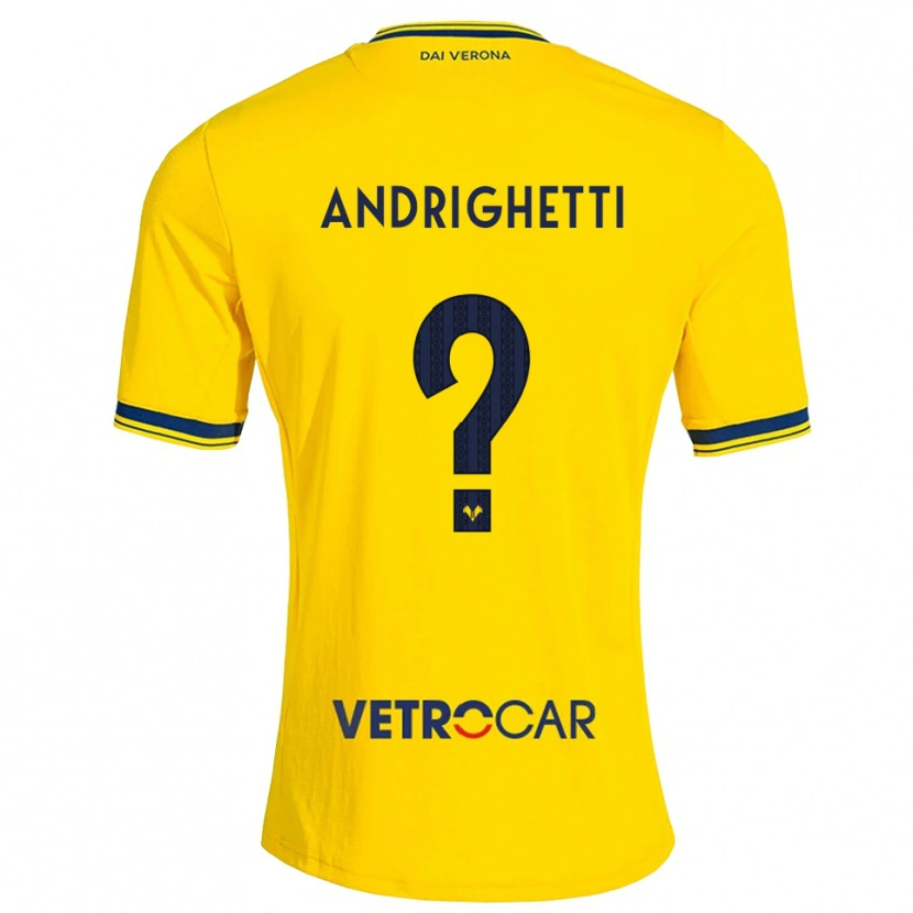 Danxen Mænd Emanuele Andrighetti #0 Gul Rød Udebane Spillertrøjer 2026/27 Trøje T-Shirt