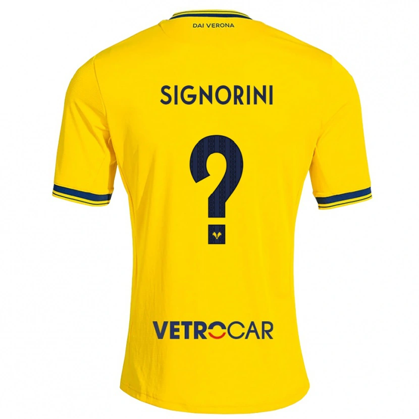 Danxen Mænd Simone Signorini #0 Gul Rød Udebane Spillertrøjer 2026/27 Trøje T-Shirt