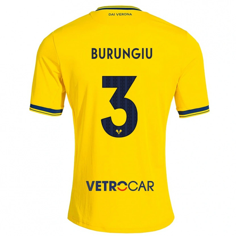 Danxen Mænd Luca Burungiu #3 Gul Rød Udebane Spillertrøjer 2026/27 Trøje T-Shirt