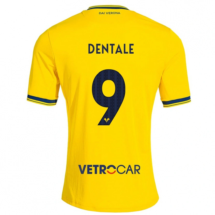 Danxen Mænd Alessandro Dentale #9 Gul Rød Udebane Spillertrøjer 2026/27 Trøje T-Shirt