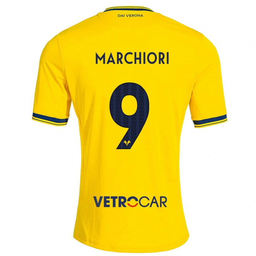 Danxen Mænd Giorgia Marchiori #9 Gul Rød Udebane Spillertrøjer 2026/27 Trøje T-Shirt