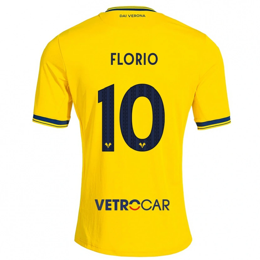 Danxen Mænd Mattia Florio #10 Gul Rød Udebane Spillertrøjer 2026/27 Trøje T-Shirt