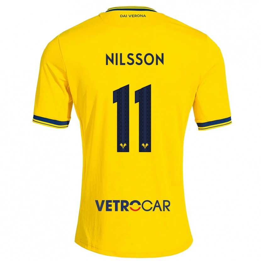 Danxen Mænd Sara Nilsson #11 Gul Rød Udebane Spillertrøjer 2026/27 Trøje T-Shirt