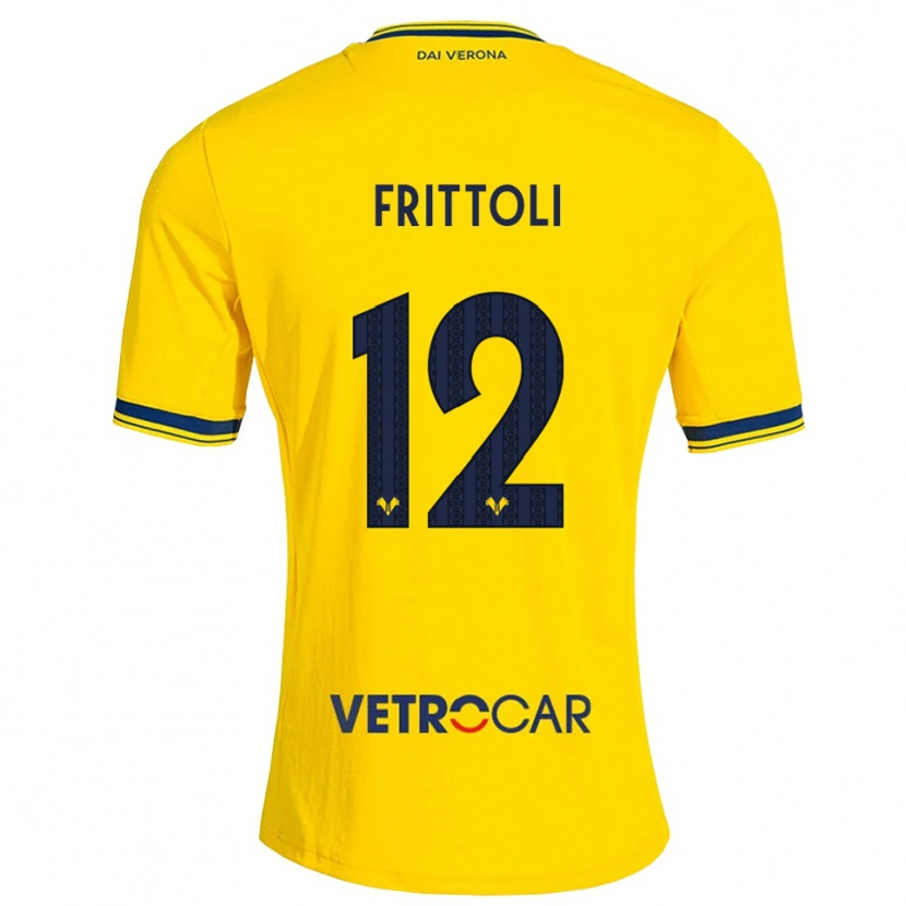 Danxen Mænd Riccardo Frittoli #12 Gul Rød Udebane Spillertrøjer 2026/27 Trøje T-Shirt