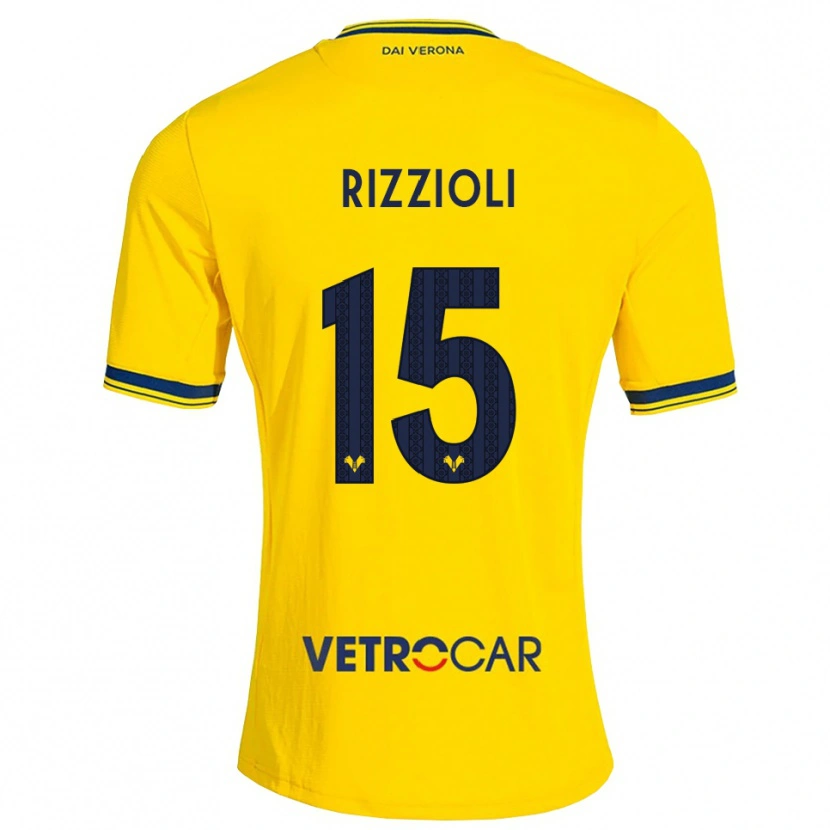 Danxen Mænd Gaia Rizzioli #15 Gul Rød Udebane Spillertrøjer 2026/27 Trøje T-Shirt