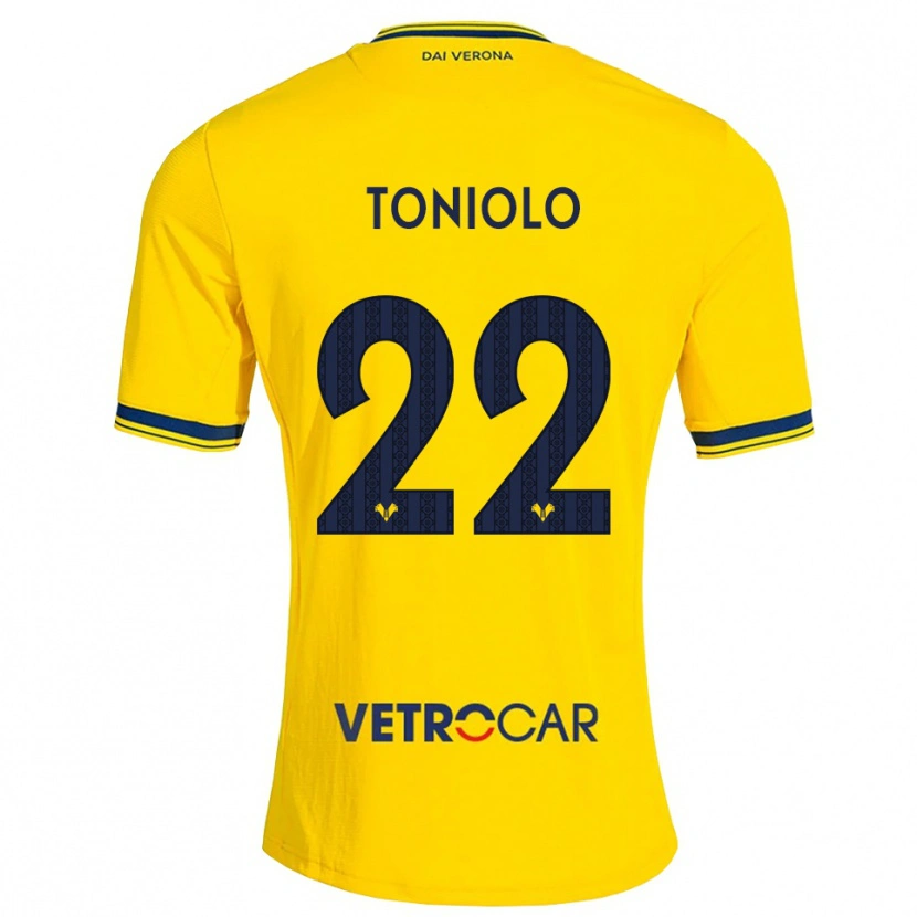 Danxen Mænd Giacomo Toniolo #22 Gul Rød Udebane Spillertrøjer 2026/27 Trøje T-Shirt