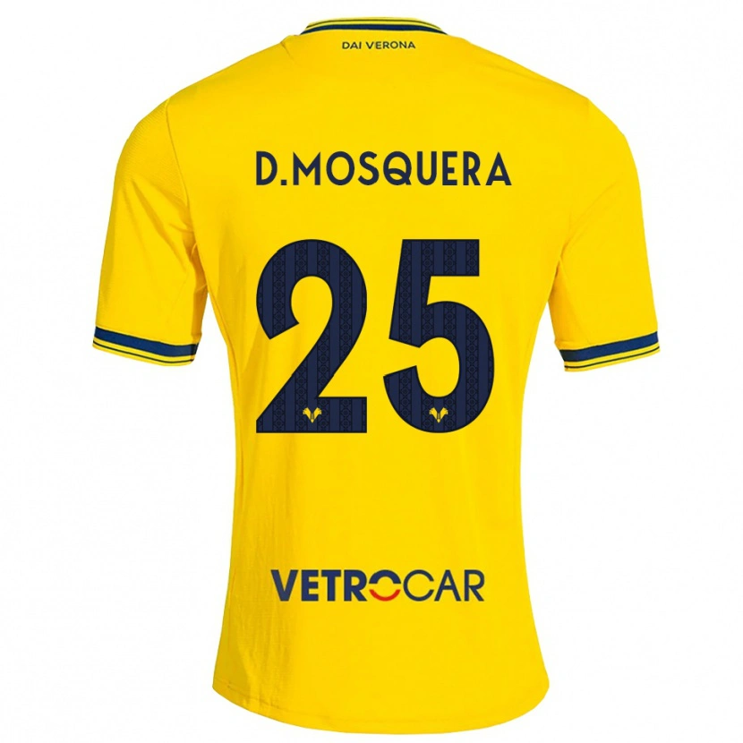 Danxen Mænd Daniel Mosquera #25 Gul Rød Udebane Spillertrøjer 2026/27 Trøje T-Shirt