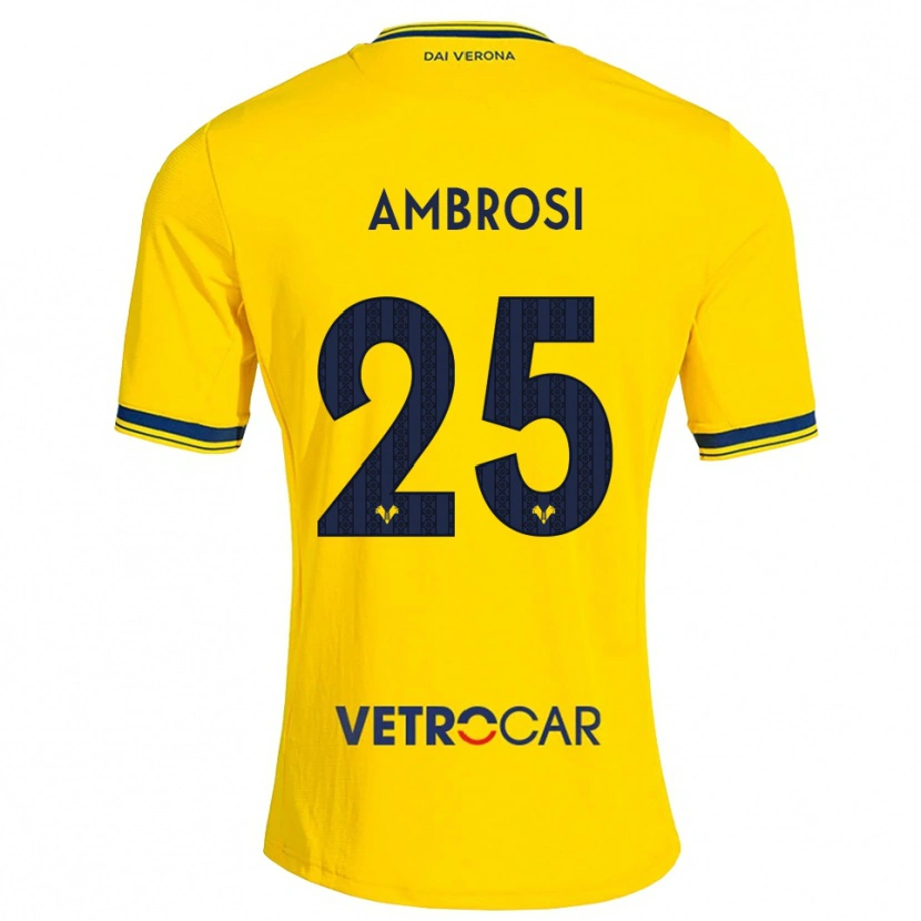 Danxen Mænd Caterina Ambrosi #25 Gul Rød Udebane Spillertrøjer 2026/27 Trøje T-Shirt