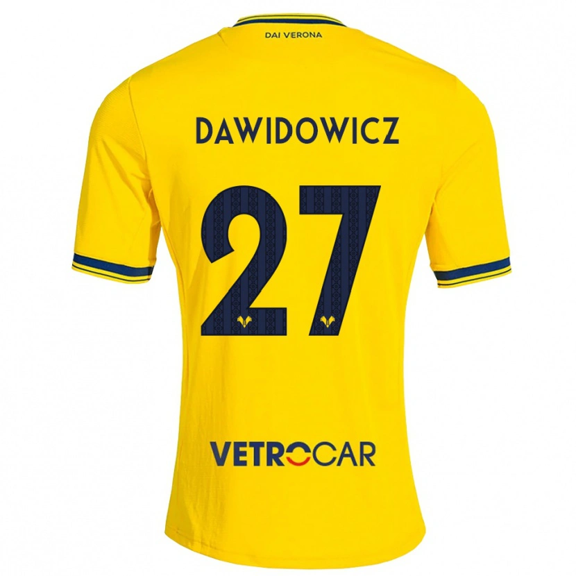 Danxen Mænd Pawel Dawidowicz #27 Gul Rød Udebane Spillertrøjer 2026/27 Trøje T-Shirt