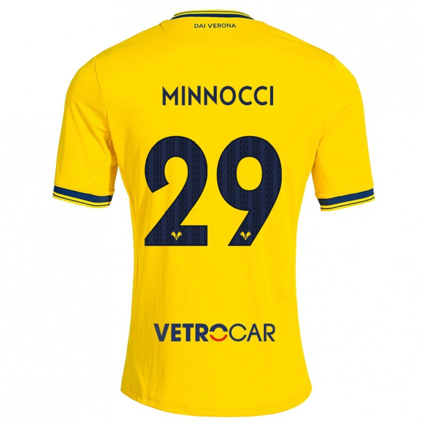 Danxen Mænd Valerio Minnocci #29 Gul Rød Udebane Spillertrøjer 2026/27 Trøje T-Shirt