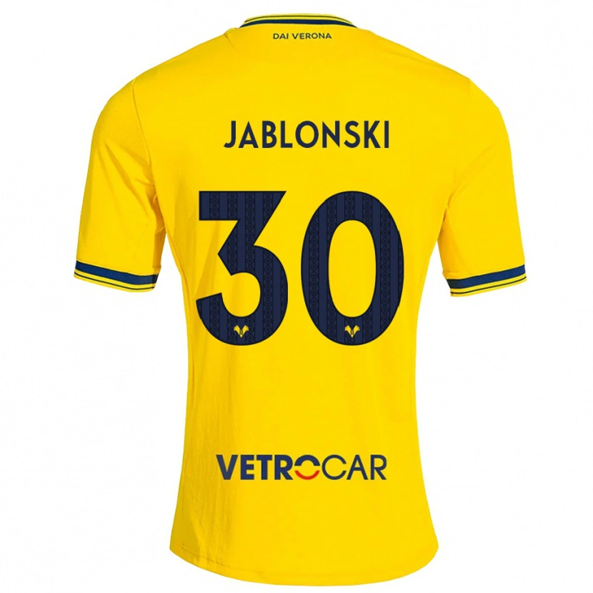 Danxen Mænd Darvin Jablonski #30 Gul Rød Udebane Spillertrøjer 2026/27 Trøje T-Shirt