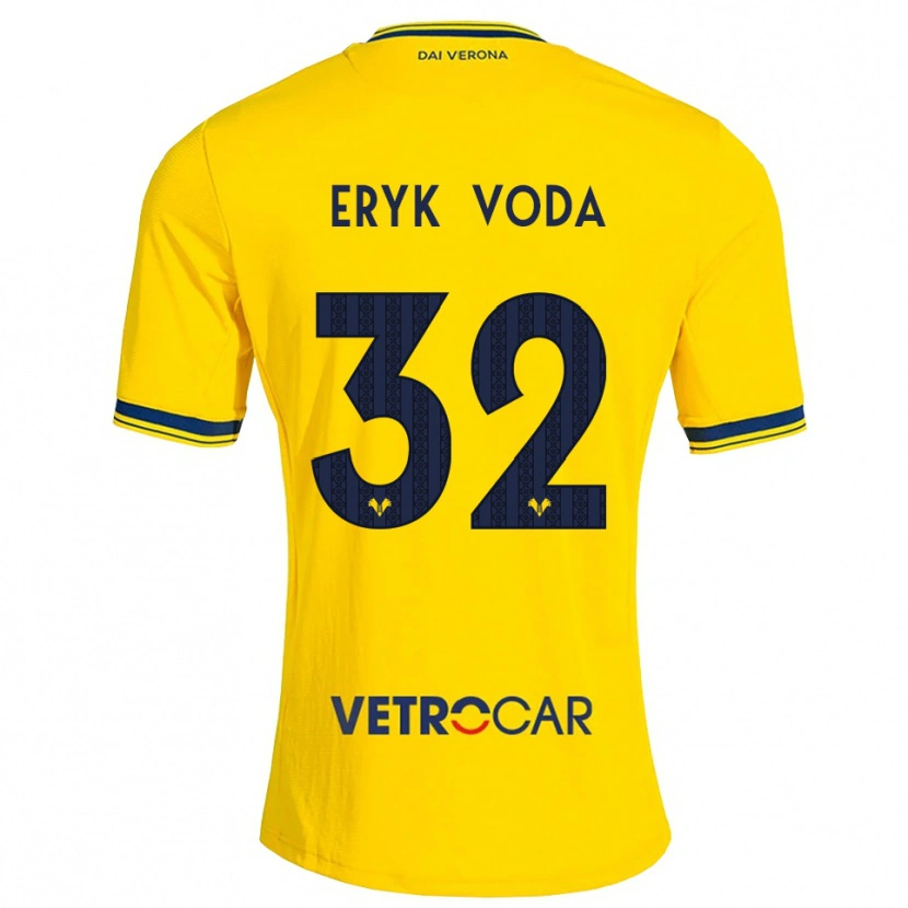 Danxen Mænd Andrei Eryk Voda #32 Gul Rød Udebane Spillertrøjer 2026/27 Trøje T-Shirt
