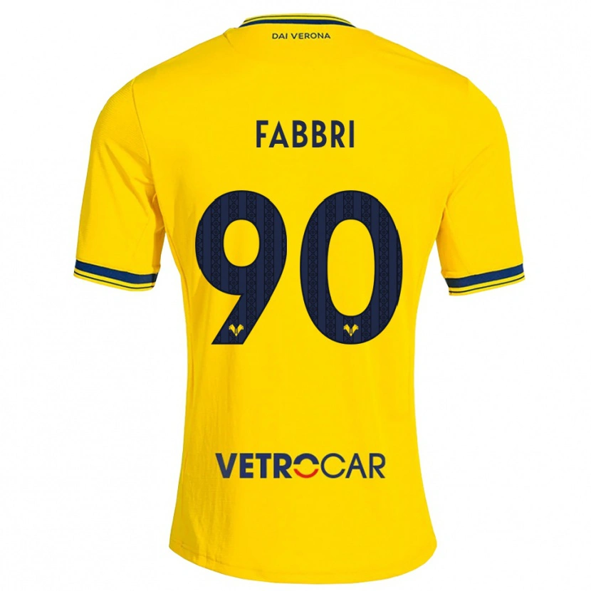 Danxen Mænd Alessandro Fabbri #90 Gul Rød Udebane Spillertrøjer 2026/27 Trøje T-Shirt