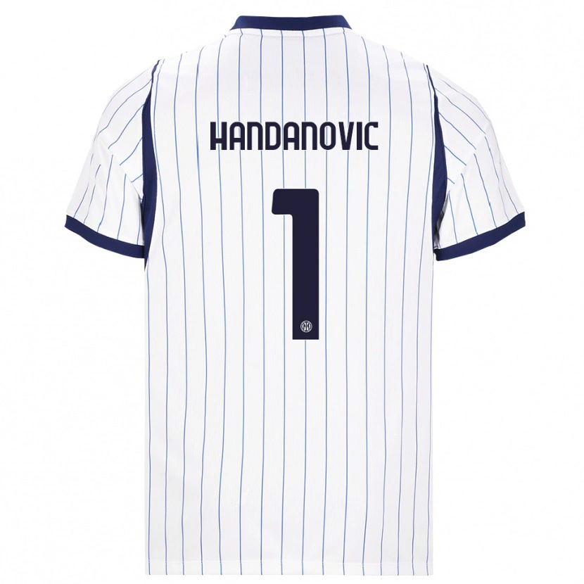Danxen Mænd Samir Handanovic #1 Hvid Marineblå Udebane Spillertrøjer 2026/27 Trøje T-Shirt