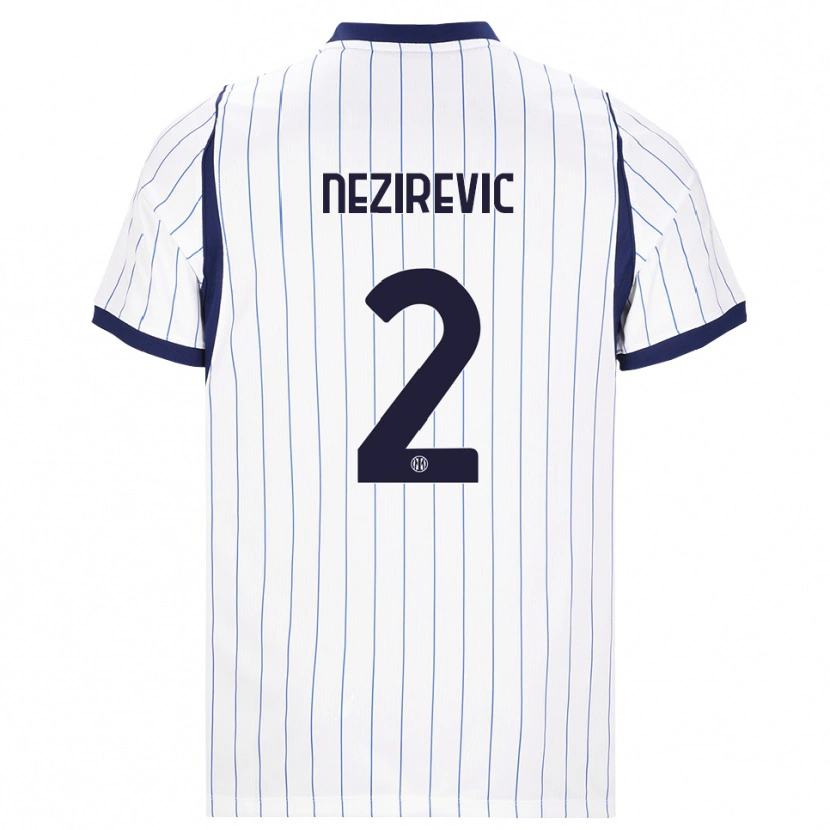 Danxen Mænd Alem Nezirevic #2 Hvid Marineblå Udebane Spillertrøjer 2026/27 Trøje T-Shirt