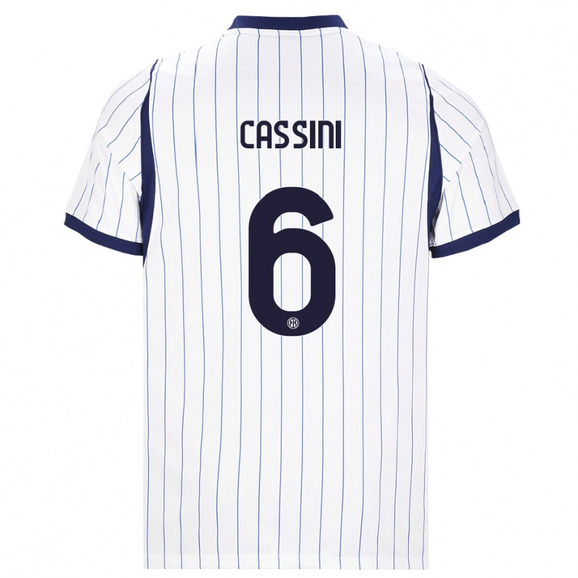 Danxen Mænd Tommaso Cassini #6 Hvid Marineblå Udebane Spillertrøjer 2026/27 Trøje T-Shirt