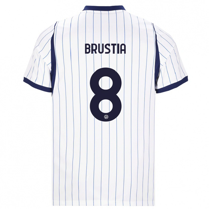 Danxen Mænd Martina Brustia #8 Hvid Marineblå Udebane Spillertrøjer 2026/27 Trøje T-Shirt