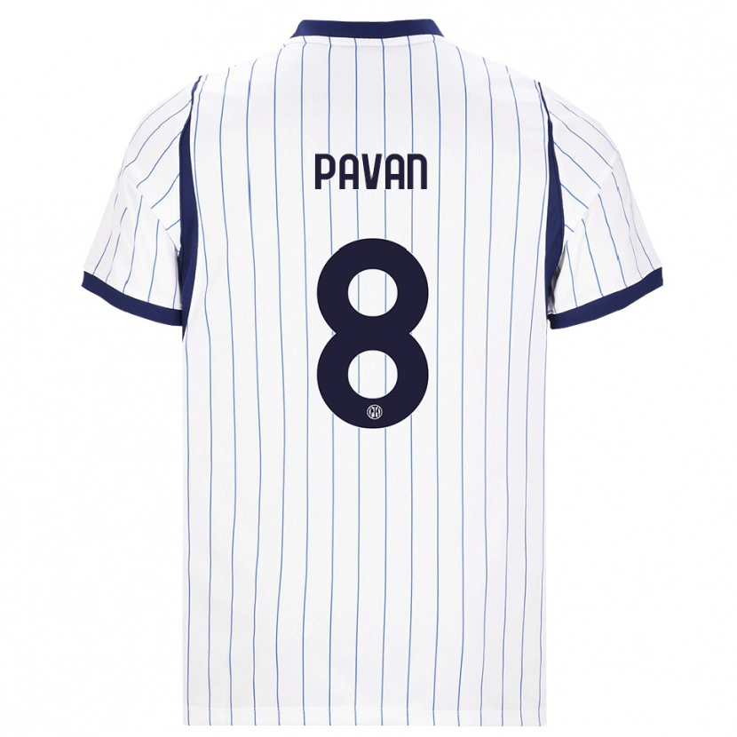 Danxen Mænd Matilde Pavan #8 Hvid Marineblå Udebane Spillertrøjer 2026/27 Trøje T-Shirt