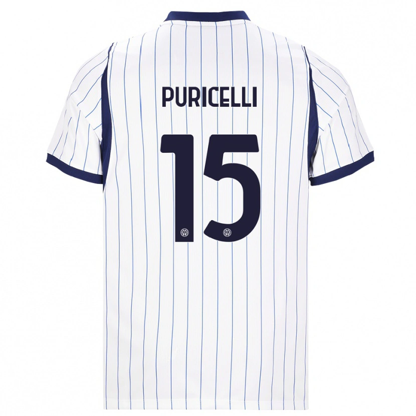 Danxen Mænd Lorenzo Puricelli #15 Hvid Marineblå Udebane Spillertrøjer 2026/27 Trøje T-Shirt