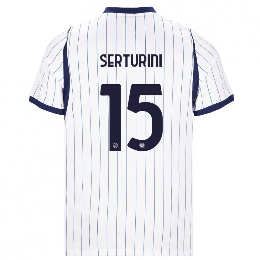 Danxen Mænd Annamaria Serturini #15 Hvid Marineblå Udebane Spillertrøjer 2026/27 Trøje T-Shirt