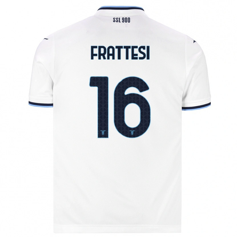 Danxen Mænd Davide Frattesi #16 Hvid Marineblå Udebane Spillertrøjer 2026/27 Trøje T-Shirt