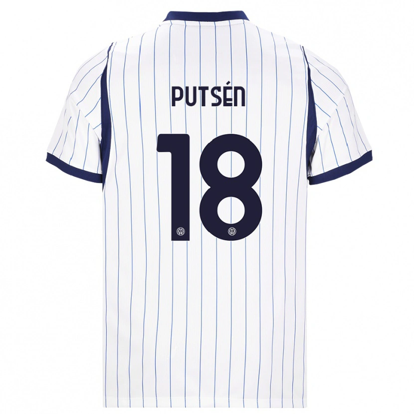 Danxen Mænd Dino Putsén #18 Hvid Marineblå Udebane Spillertrøjer 2026/27 Trøje T-Shirt