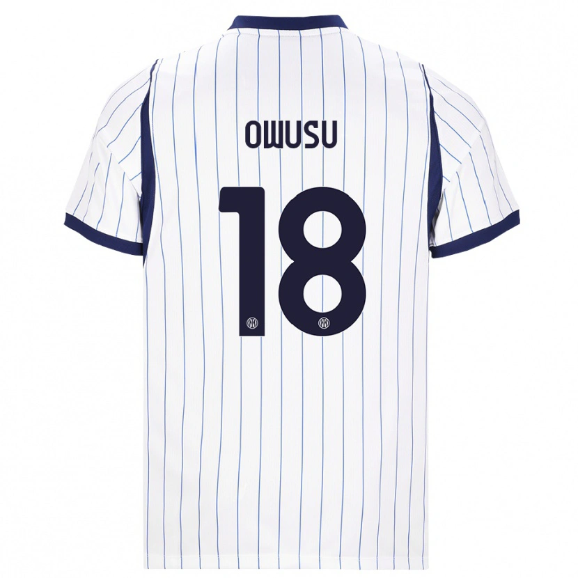 Danxen Mænd Wilberforce Owusu #18 Hvid Marineblå Udebane Spillertrøjer 2026/27 Trøje T-Shirt