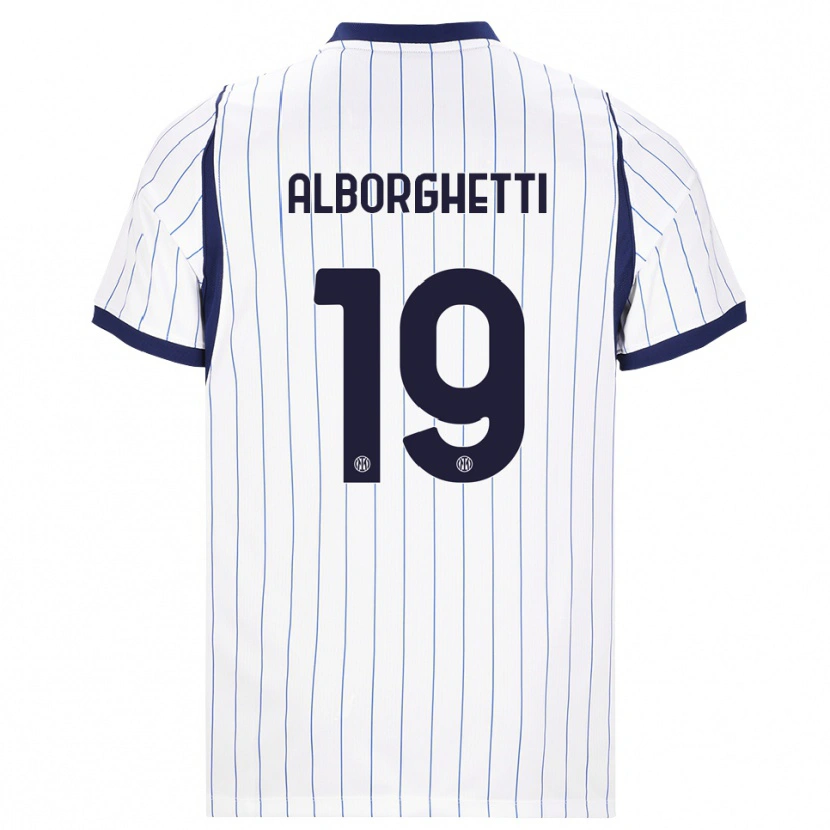 Danxen Mænd Lisa Alborghetti #19 Hvid Marineblå Udebane Spillertrøjer 2026/27 Trøje T-Shirt