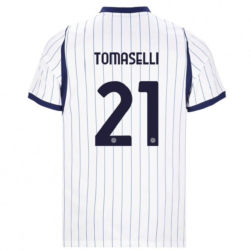 Danxen Mænd Martina Tomaselli #21 Hvid Marineblå Udebane Spillertrøjer 2026/27 Trøje T-Shirt