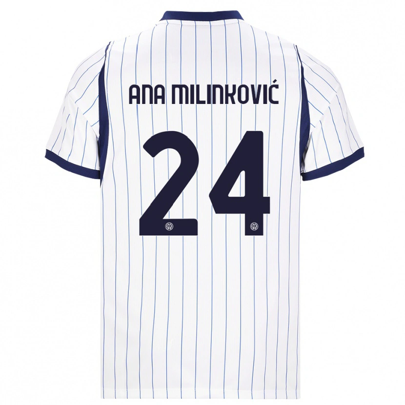 Danxen Mænd Marija Ana Milinković #24 Hvid Marineblå Udebane Spillertrøjer 2026/27 Trøje T-Shirt