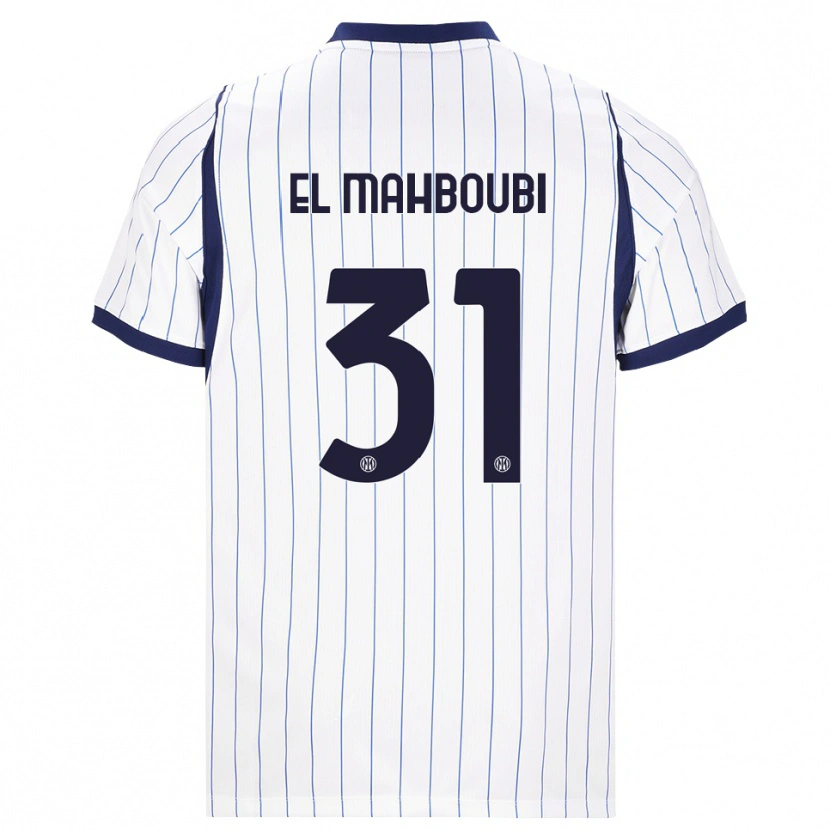 Danxen Mænd Anas El Mahboubi #31 Hvid Marineblå Udebane Spillertrøjer 2026/27 Trøje T-Shirt