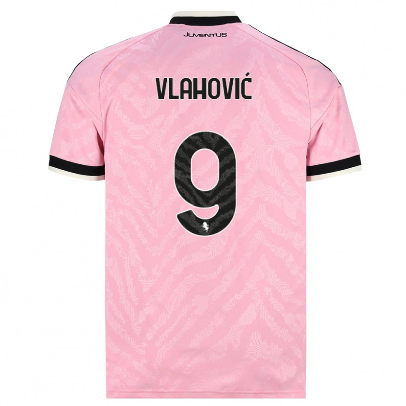 Danxen Mænd Dusan Vlahovic #9 Pink Sort Udebane Spillertrøjer 2026/27 Trøje T-Shirt