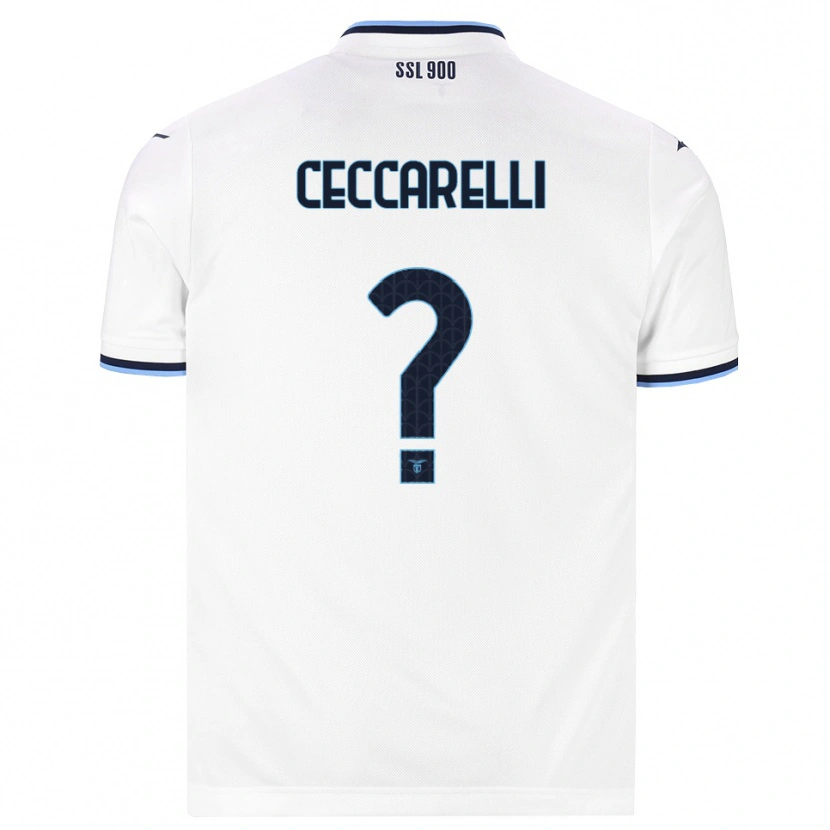 Danxen Mænd Alessandro Ceccarelli #0 Hvid Marineblå Udebane Spillertrøjer 2026/27 Trøje T-Shirt