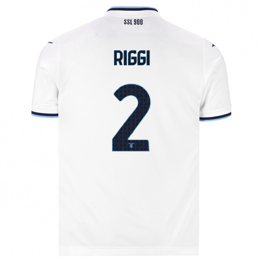 Danxen Mænd Emanuele Riggi #2 Hvid Marineblå Udebane Spillertrøjer 2026/27 Trøje T-Shirt