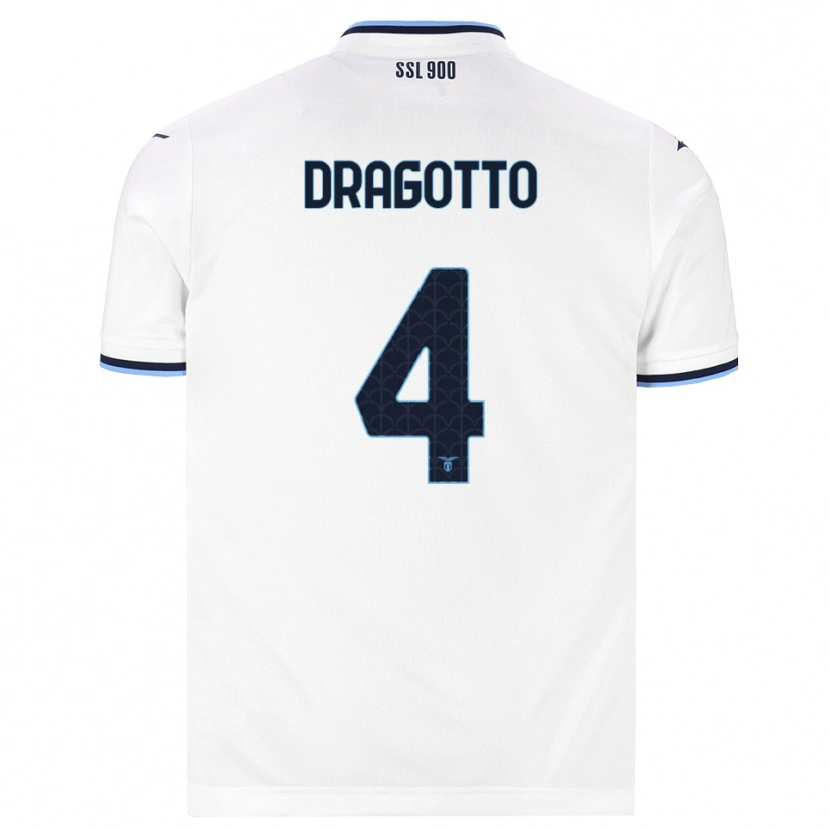 Danxen Mænd Tommaso Dragotto #4 Hvid Marineblå Udebane Spillertrøjer 2026/27 Trøje T-Shirt