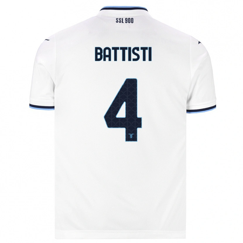 Danxen Mænd Valerio Battisti #4 Hvid Marineblå Udebane Spillertrøjer 2026/27 Trøje T-Shirt
