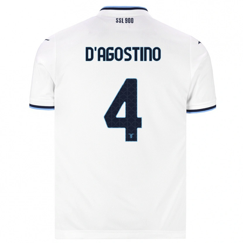 Danxen Mænd Giuseppe D'agostino #4 Hvid Marineblå Udebane Spillertrøjer 2026/27 Trøje T-Shirt