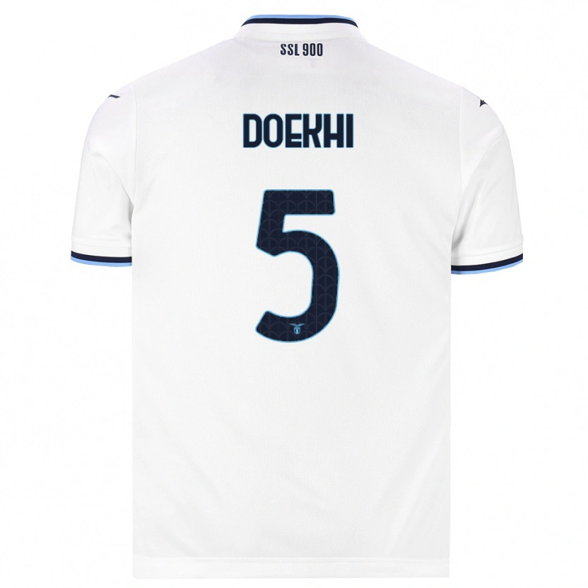 Danxen Mænd Danilho Doekhi #5 Hvid Marineblå Udebane Spillertrøjer 2026/27 Trøje T-Shirt