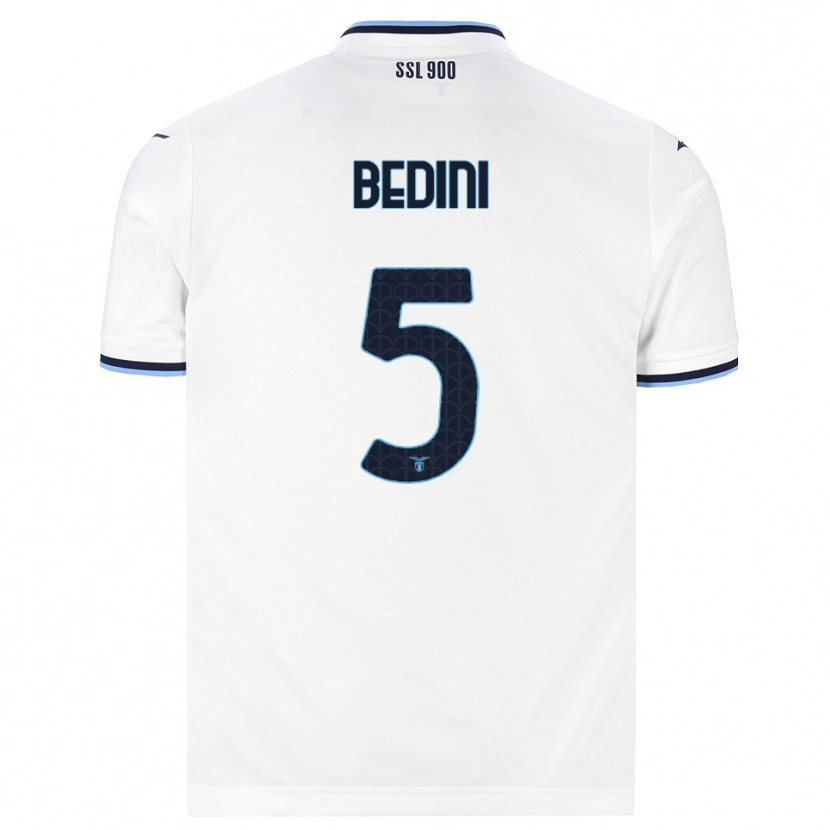 Danxen Mænd Filippo Bedini #5 Hvid Marineblå Udebane Spillertrøjer 2026/27 Trøje T-Shirt