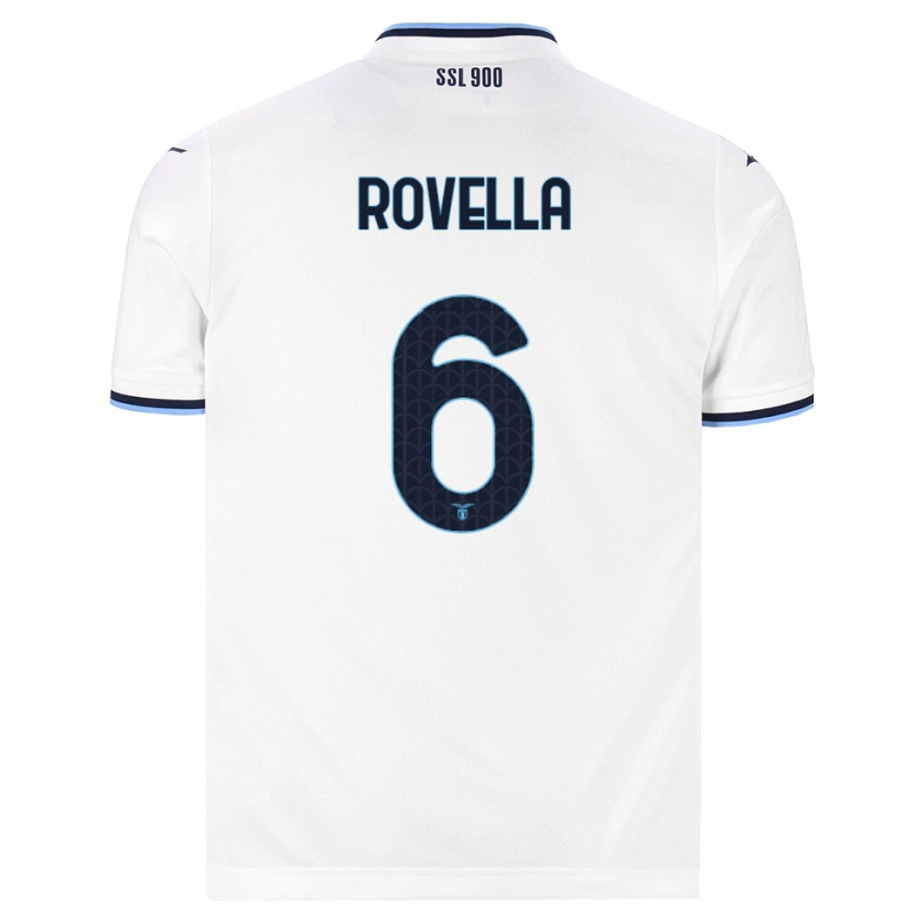 Danxen Mænd Nicolò Rovella #6 Hvid Marineblå Udebane Spillertrøjer 2026/27 Trøje T-Shirt