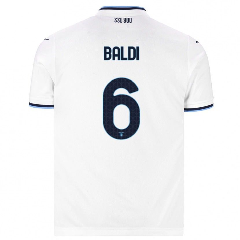 Danxen Mænd Mattia Santagostino Baldi #6 Hvid Marineblå Udebane Spillertrøjer 2026/27 Trøje T-Shirt