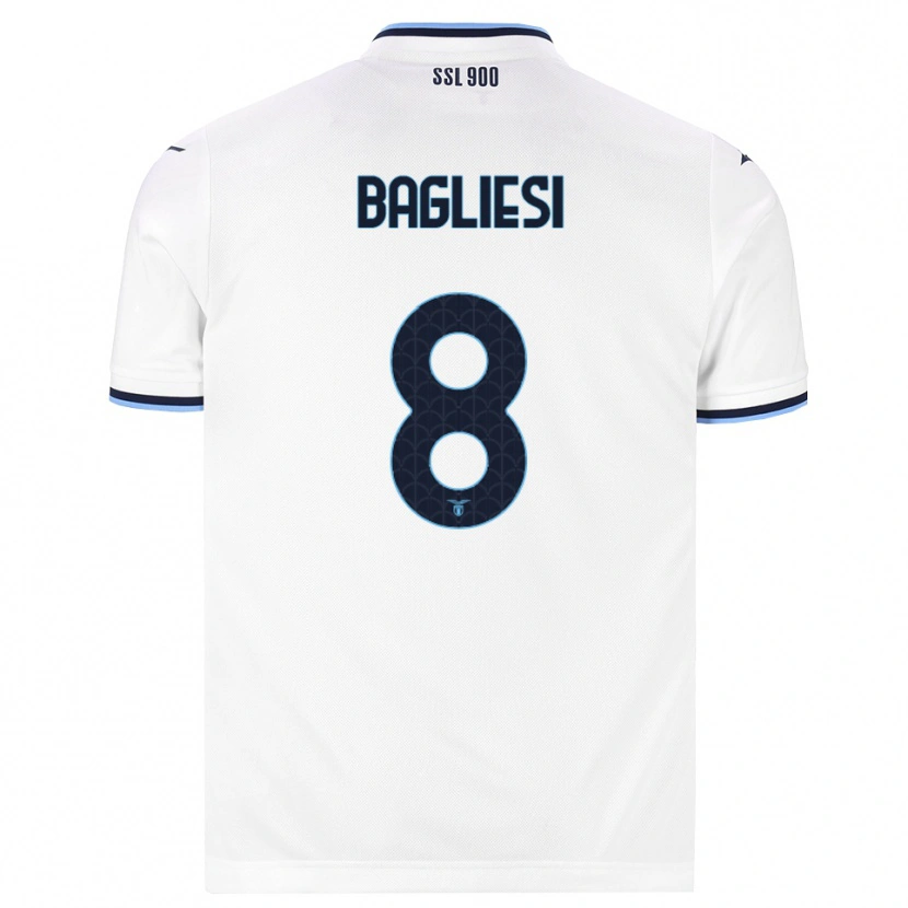 Danxen Mænd Thomas Bagliesi #8 Hvid Marineblå Udebane Spillertrøjer 2026/27 Trøje T-Shirt