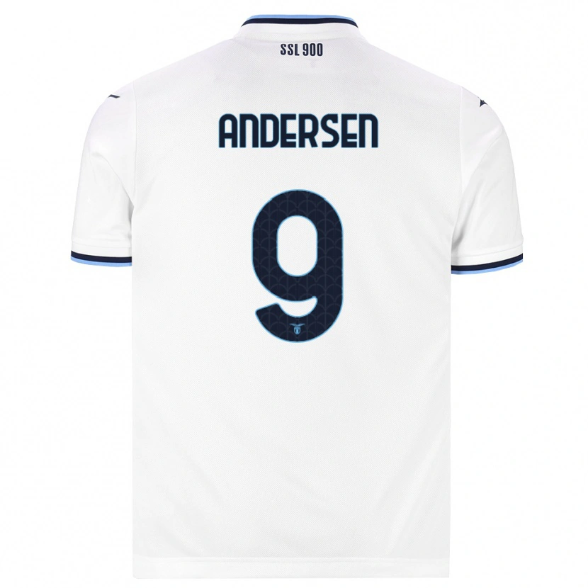 Danxen Mænd Signe Holt Andersen #9 Hvid Marineblå Udebane Spillertrøjer 2026/27 Trøje T-Shirt