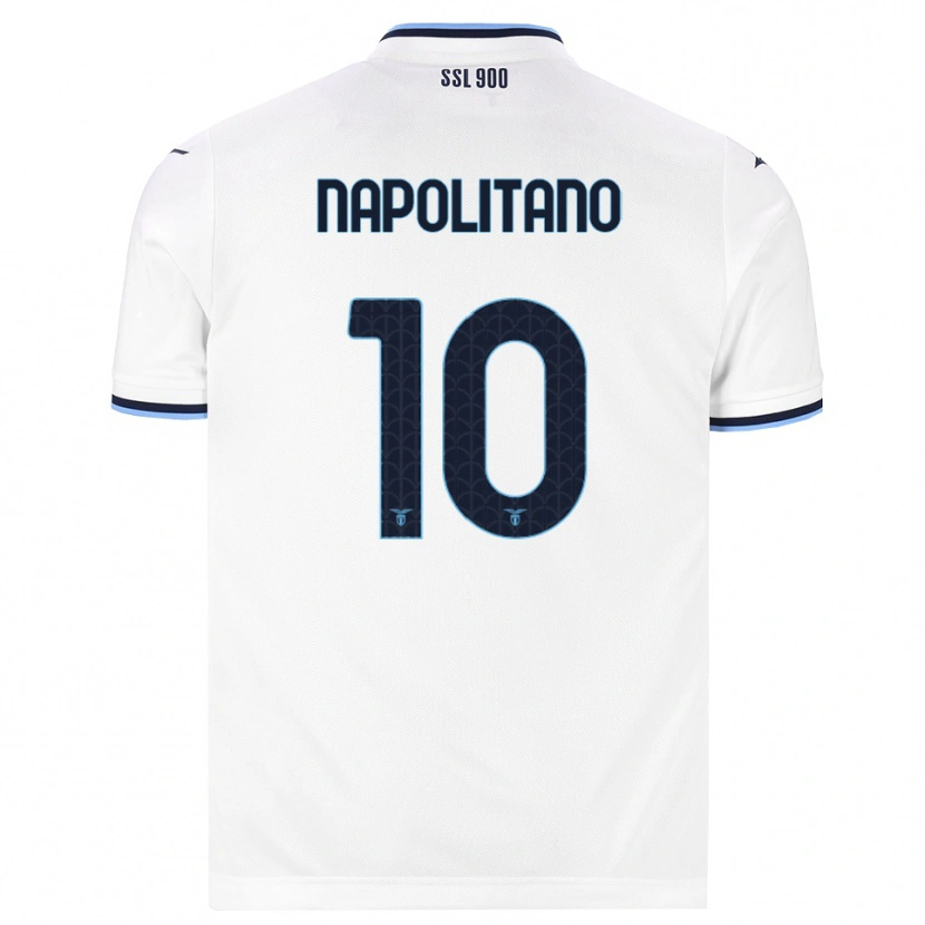 Danxen Mænd Luca Napolitano #10 Hvid Marineblå Udebane Spillertrøjer 2026/27 Trøje T-Shirt
