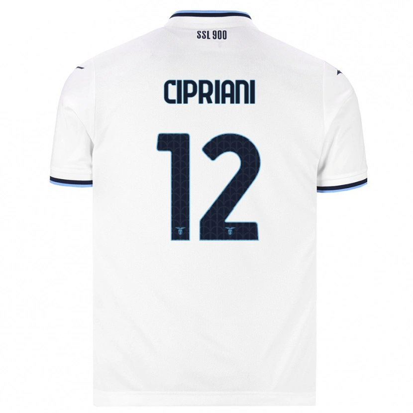 Danxen Mænd Alessio Cipriani #12 Hvid Marineblå Udebane Spillertrøjer 2026/27 Trøje T-Shirt